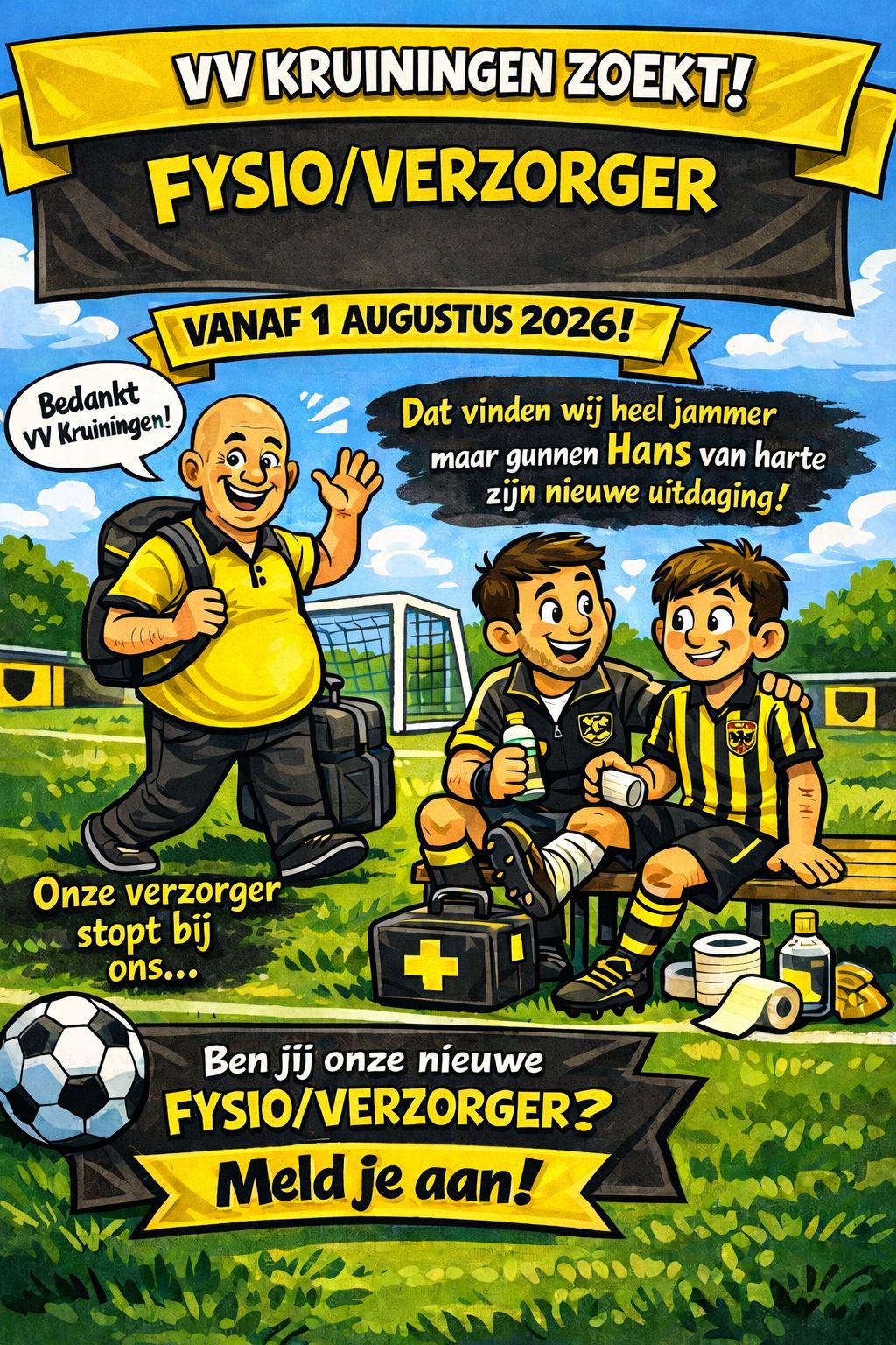 Verzorger Hans de Jong gaat stoppen bij VV Kruiningen