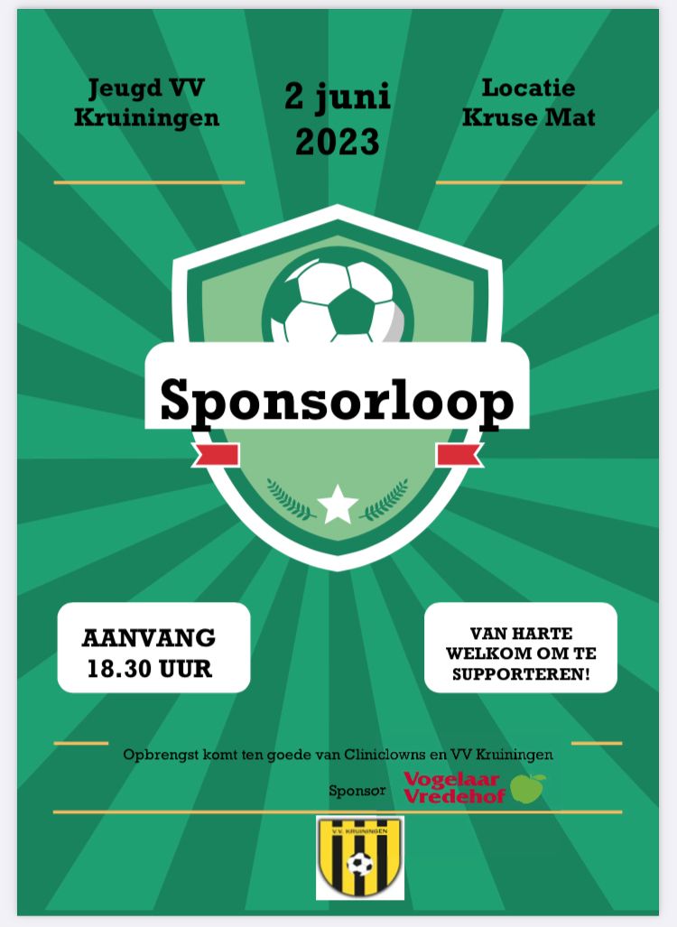 Vrijdag 2 juni sponsorloop voor de jeugd