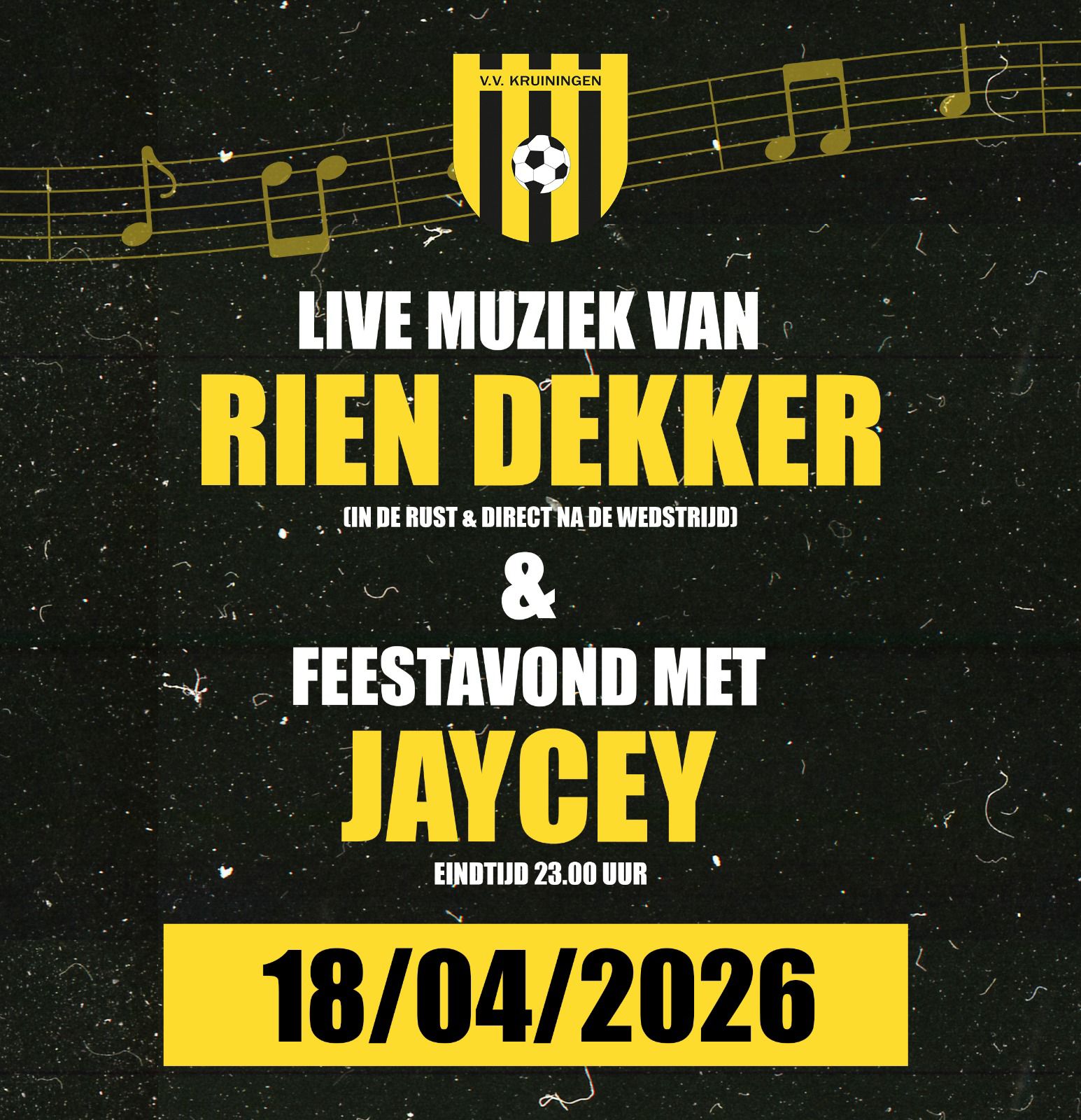 Voetbal & Muziek op De Kruse Mat – Zaterdag 18 april